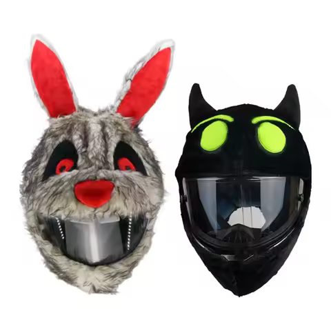 Motorcycle Funny Cartoon Plush Helmets Protective Motorcycle Helmets Covers Full Face Covers For Creative Helmets Parties