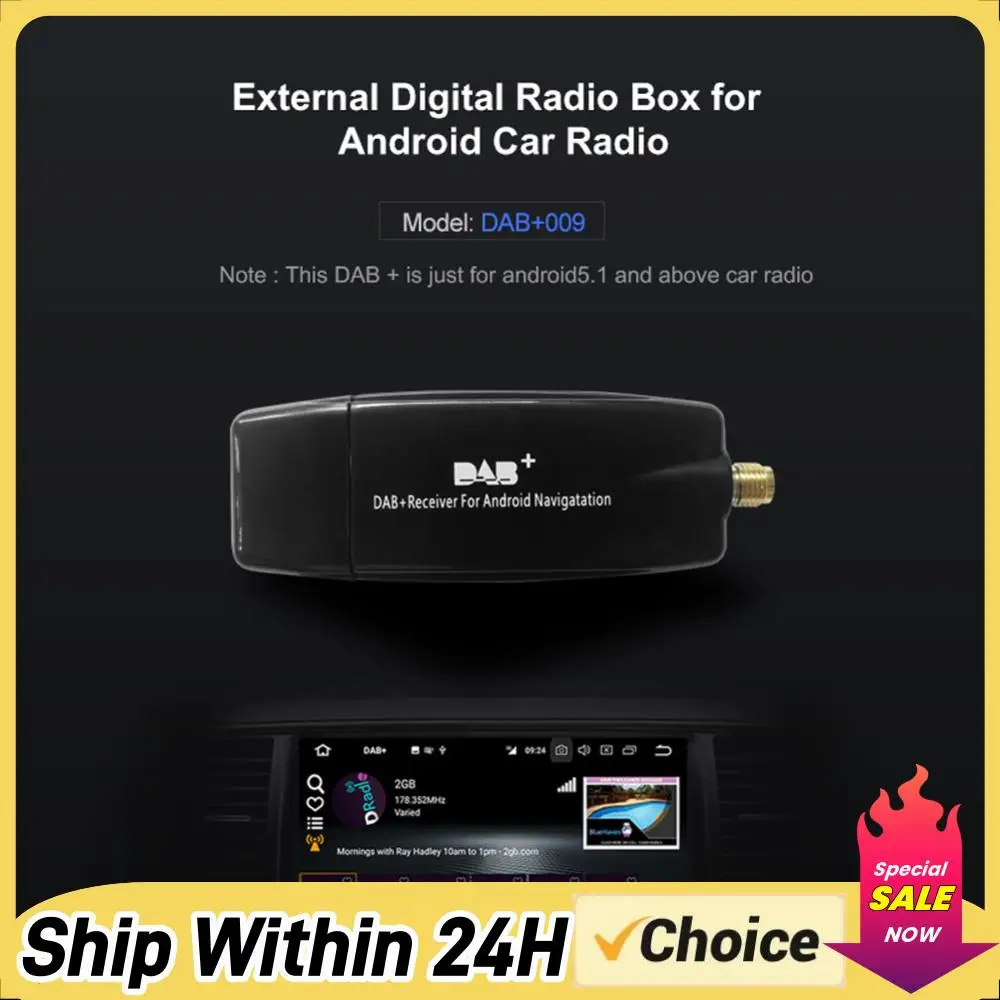 Car DAB+ Digital Radio Box Antenna Aerial Car DAB+ Box DAB+ Box Radio Receiver Adapter for Android 5.1 and Above Car Radio