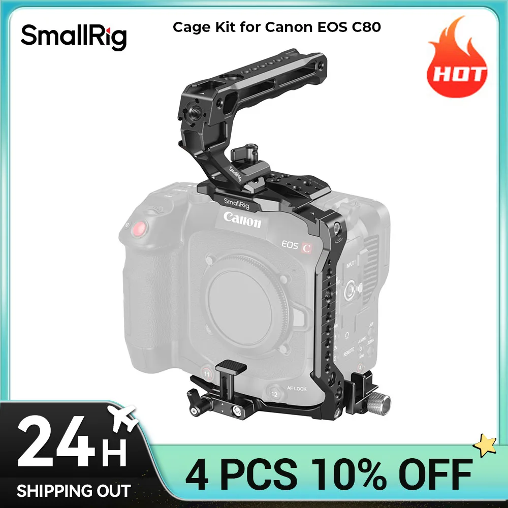 

Комплект клетки SmallRig для Canon EOS C80 с верхней пластиной, базовая пластина, правая боковая пластина для съемки 5136