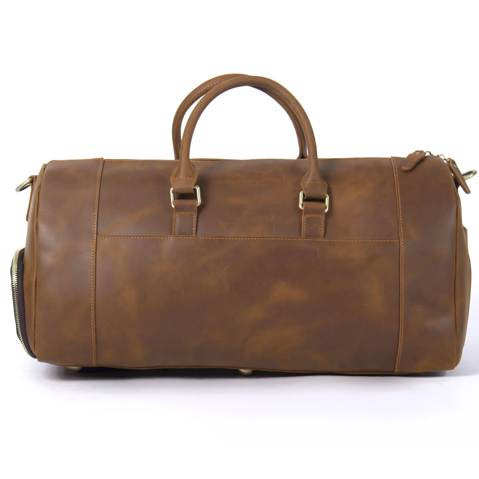 S.WORKER Echtleder-Reisetasche Klassische Vintage Vollnarbenleder-Reisetasche Wochenendtasche Sporttasche Handtasche – Detail 10