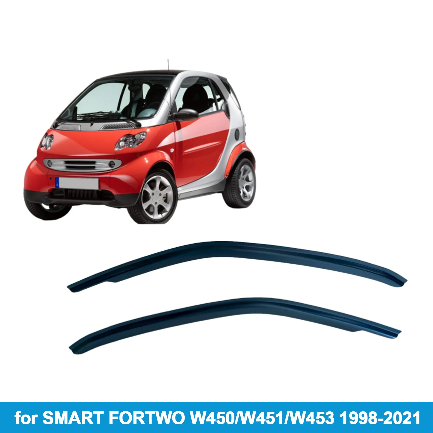 

Оконный козырек для SMART FORTWO 1998-2021, защита от дождя, боковой дефлектор, защита от атмосферных воздействий, лента для наружного крепления