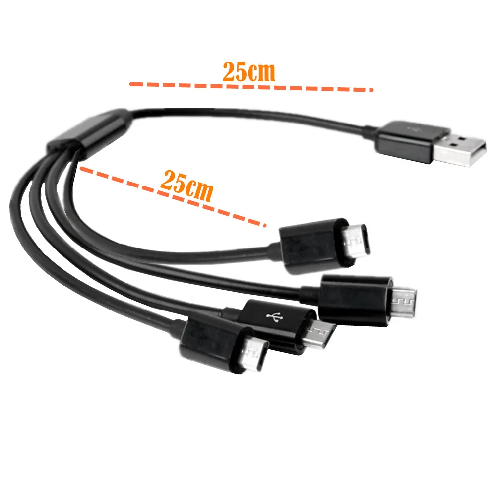 USB 2,0 Typ A Stecker Auf 4 Micro USB 5 Pin Männlich Splitter Y Daten Sync und Lade Connector Adapter kabel 0,5 m/1,5 m Schwarz Weiß