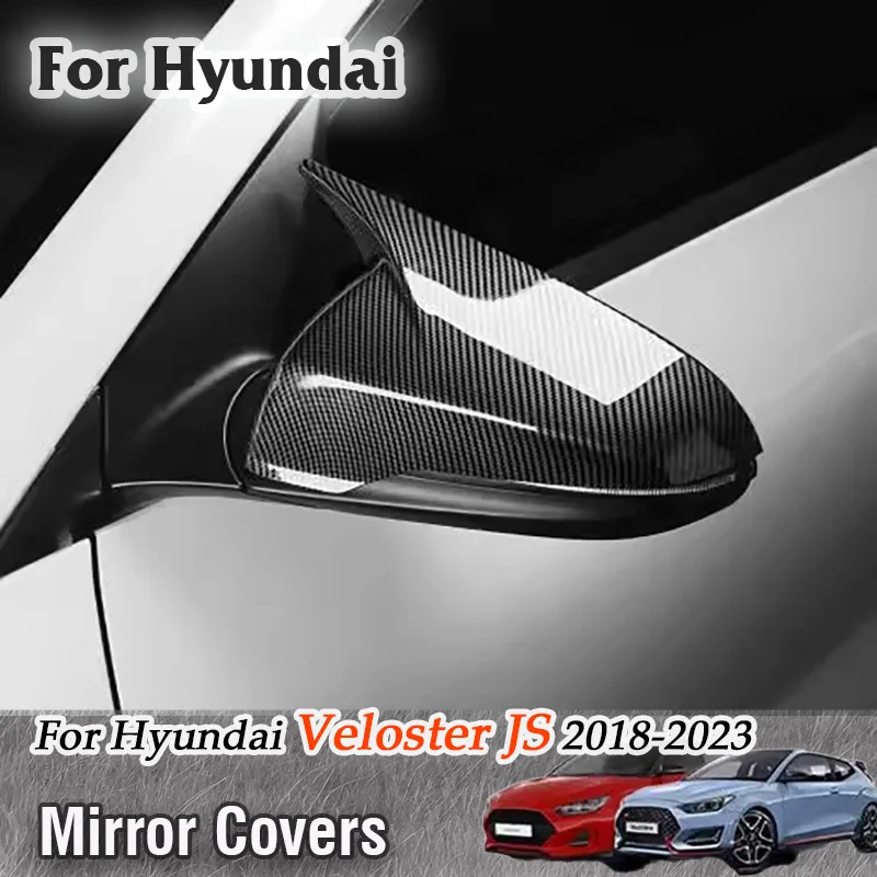 For Hyundai Veloster JS 2018 2019 2022 2023 Bull Cow horn shaped Rearview Mirror Cover Side Rear View Mirror Shell Trim Exterior