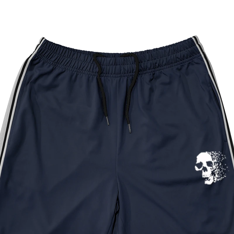 Halloween men's skeleton print sportswear pants with side stripe design elastic waist casual pants breathable running and fitn