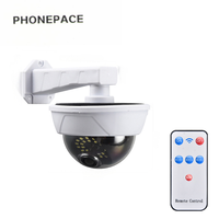 PHONEPACE Dummy Solar Security Camera - Outdoor Waterproof Fake CCTV with LED Light for Home Safety