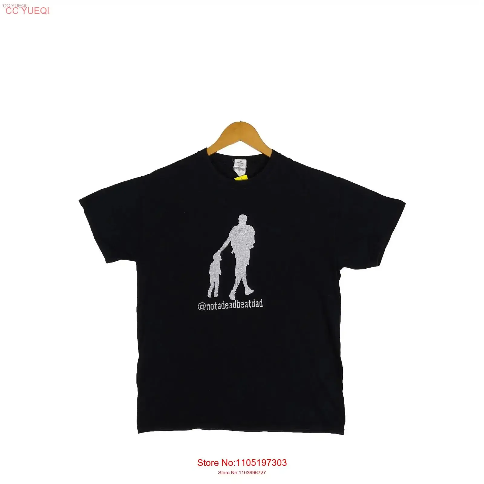 

Винтажная футболка 90-х Not A Dead Beat Dad, средняя футболка 1990-х годов, новинка 50-х годов, черный круглый вырез для подруги, винтажная стираная универсальная футболка