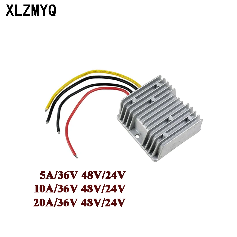 Преобразователь напряжения Φ 36V 48V to 24V 5A 10A 20A Step Down Model DC-DC Buck Converter IP68 Woterpoof Transformer