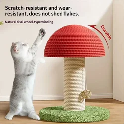 Rascador compacto de sisal para gatos – forma de hongo