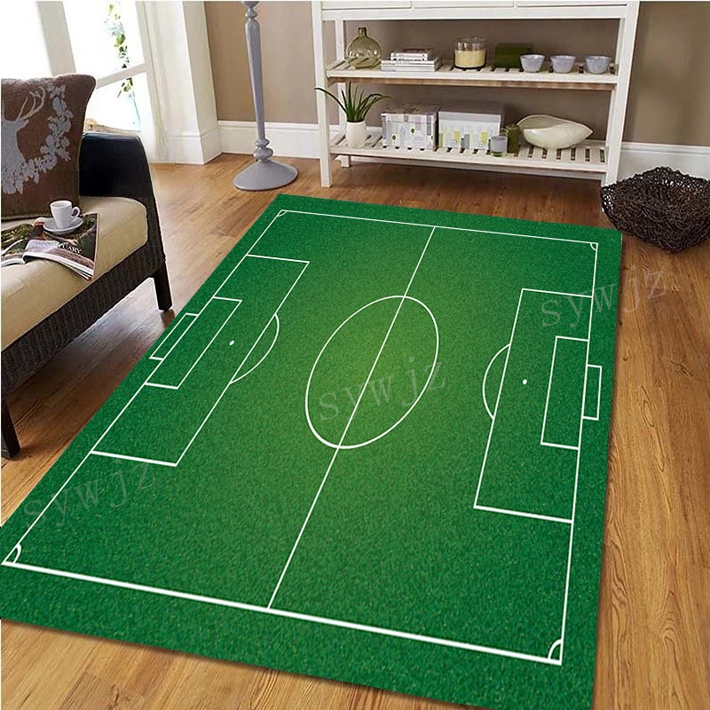 3D Bedroom Rugs Soccer Boys Play Rug Carpet for Home Living Room Decor Kitchen Mat Parent-child Games Football Floor Area Rug