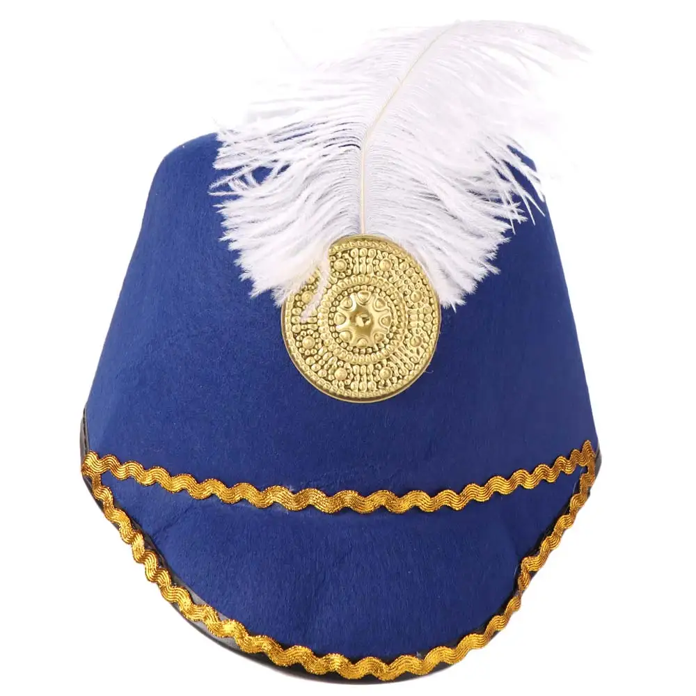 Dress Up Marching Band Hat Vintage Knight Sun Protection Uniform Hat With Parade Circus Ringmaster Drum Major Hat