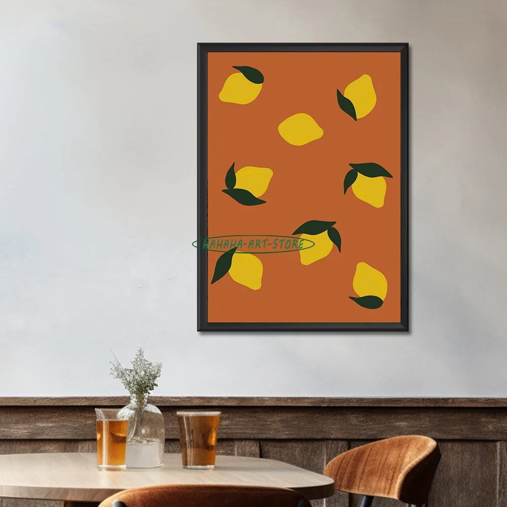 Fruit Lemon Modern Painting Poster Home Living Room Kitchen Aesthetic Decor Lemon Prints Fruit Canvas Printing Poster Wall Decor