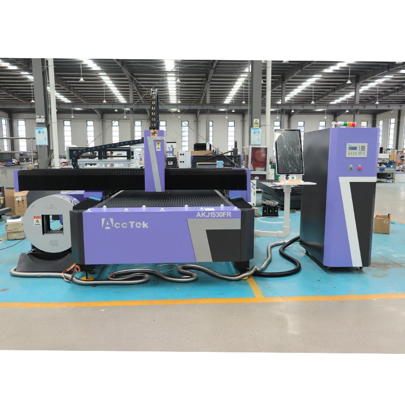 CNC Fiber Laser Cutting Machine 1000W Raycus Laser Cutter for Metal Tube and Pipe Cutting with Rotary