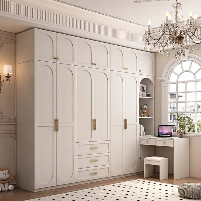 European Luxury Wardrobes White Assemble Design Storage Bedroom Wardrobes Organizer Drawers Corner Mueble Organizador Furniture