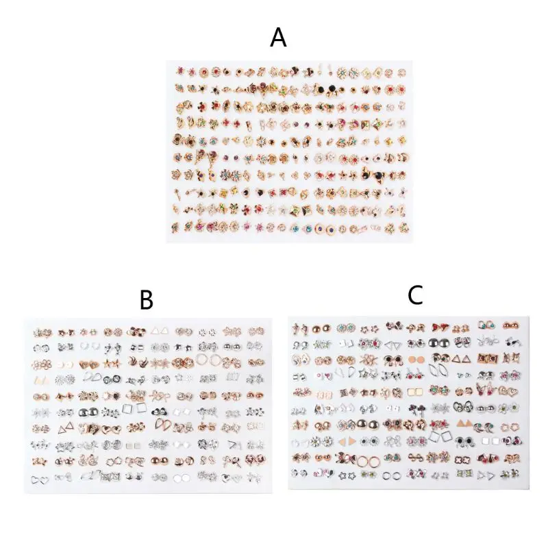 Assorted Styles Earrings 100 Pairs Mini Plastic Earring Trinkets for Street Drop Shipping