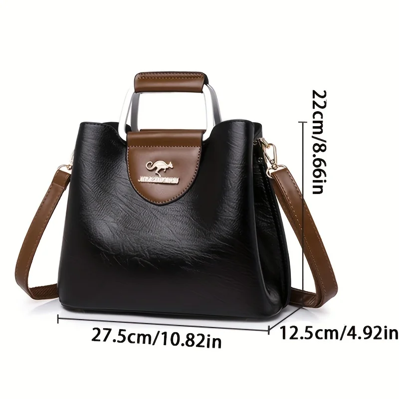 PU soft leather texture handbag with niche design, fashionable one shoulder shoulder shoulder bag, large capacity tote bag