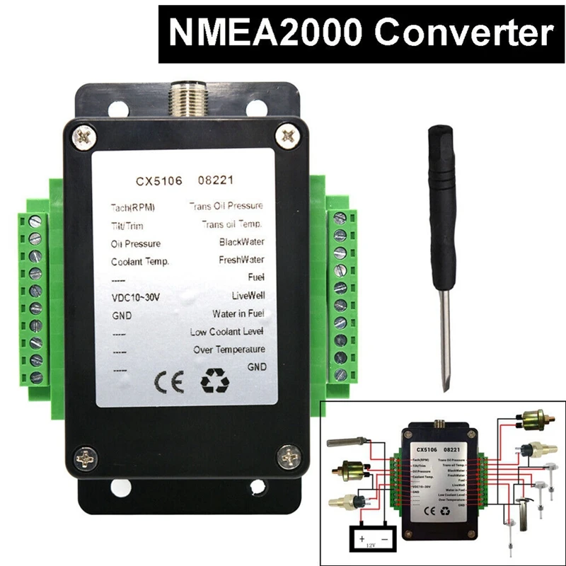 

1 Piece NMEA2000/ N2K Converter 0-190Ohms Single Channel Up To 13 Sensor Black For Marine Boat CX5106