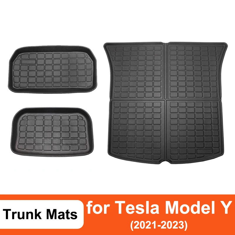 for Tesla Model Y Front Trunk Mat RearTrunk Protector Cover TPE Frunk Carpet Interior Accessories ModelY 2023 2021 2022