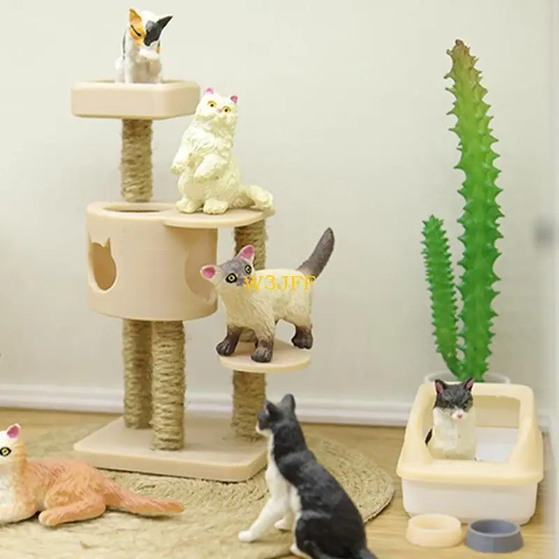 

W3JF Реалистичная модель кошек Когтеточка Кукольные домики Реалистичная игрушка небольшого размера