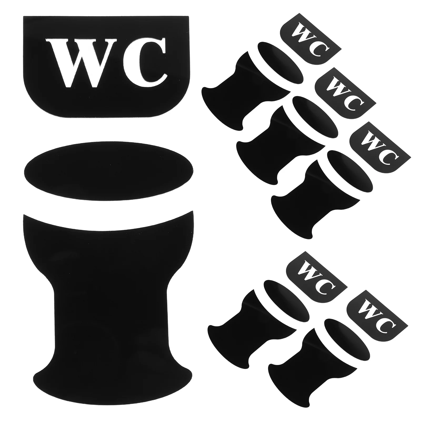 

6Pcs 3D Wall Decal Bathroom Door Signs Modern Acrylic Restroom Labels Self-Adhesive Toilet Stickers Waterproof for Home Office