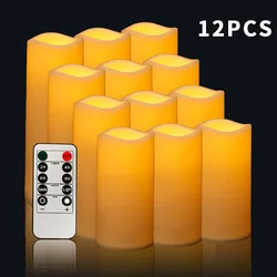 Outdoor abs flameless Candles & Remote Control Timer,LED Flickering Battery Operated electric Pillar Candle for Camping Party