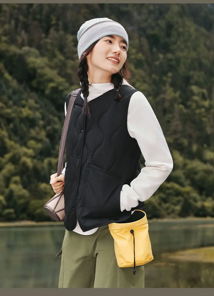 

Banana Le Women's round Ne Vest CL8424 Autumn New Loose Versatile Color Layered Thin Polyester Fiber Vest