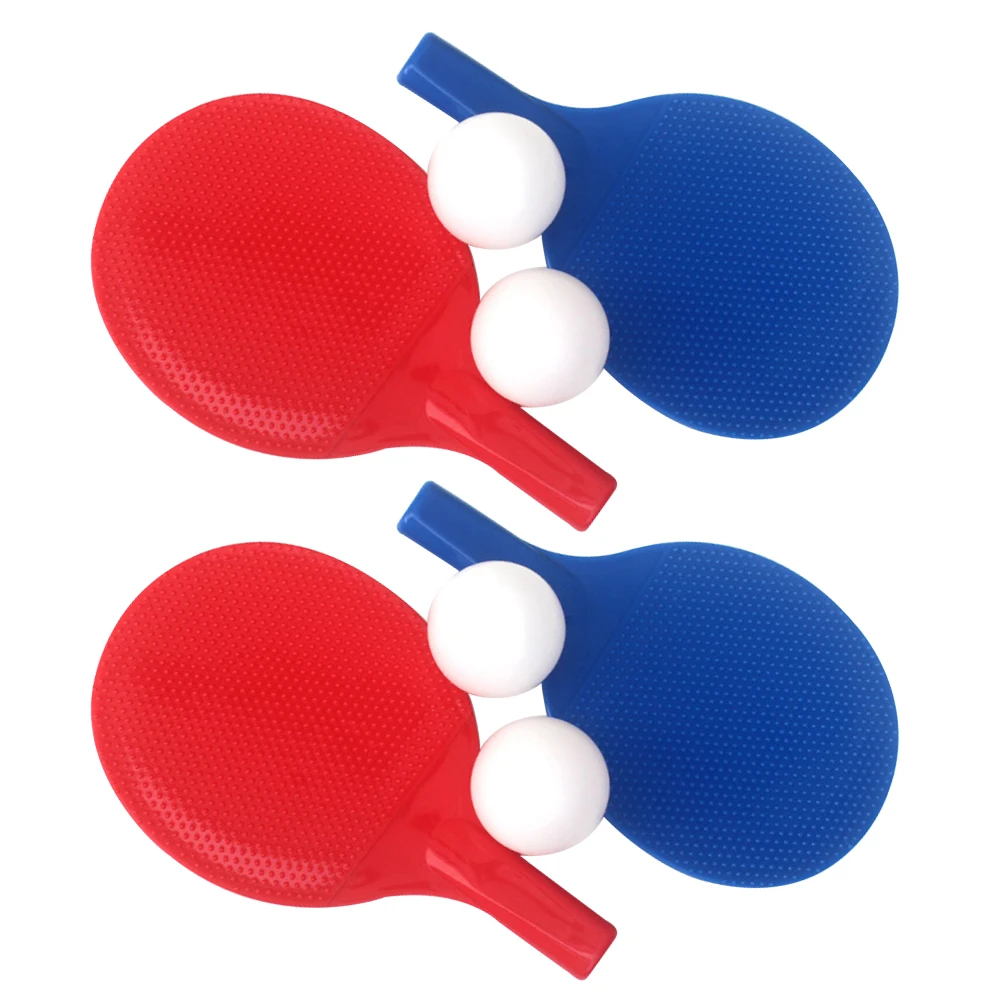

2 Pairs Kids Table Tennis Rackets Set Lightweight Durable Plastic 4 Balls Outdoor Sports Beginner Parent Child Game Kindergarten