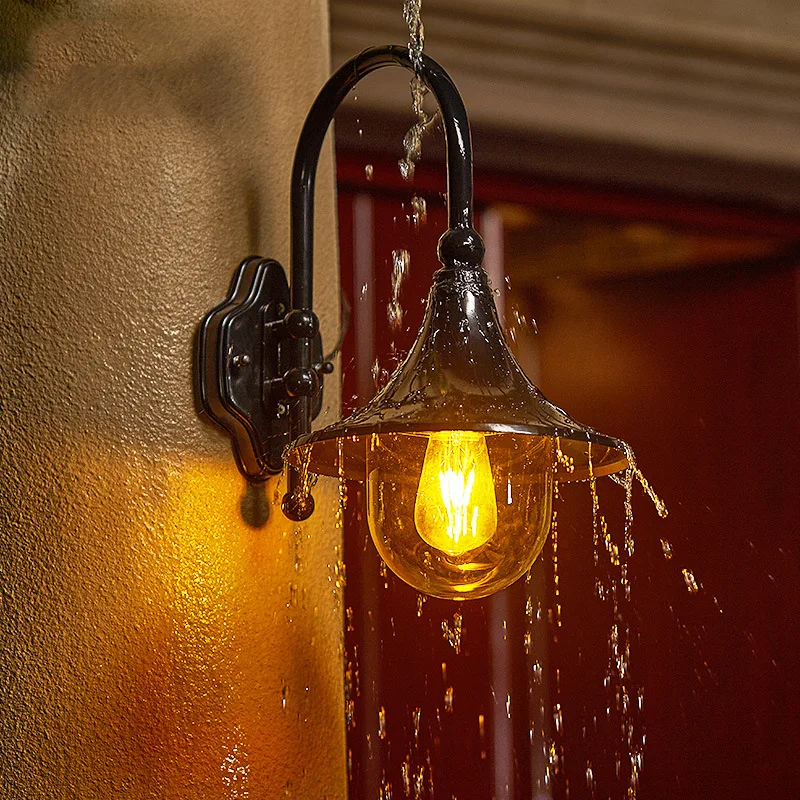 European Retro Outdoor Waterproof Wall Lamp Villa Exterior Garden Doorway Staircas Sconces Vintage