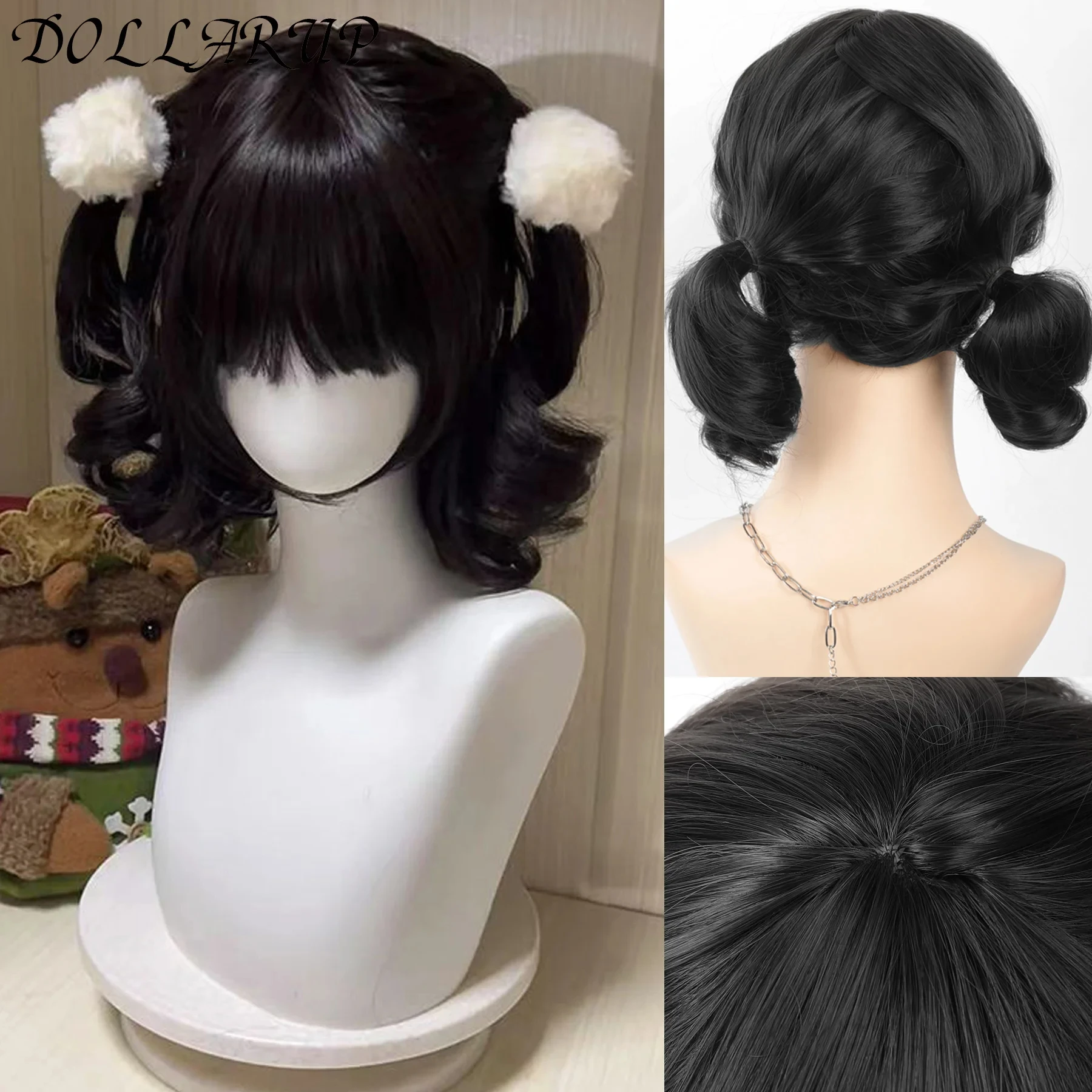 باروكة صناعية من JKL، شعر مستعار طويل مفرود، زي الهالوين، شعر مستعار يومي، إكسسوار شعر بدرجة حرارة عالية #6