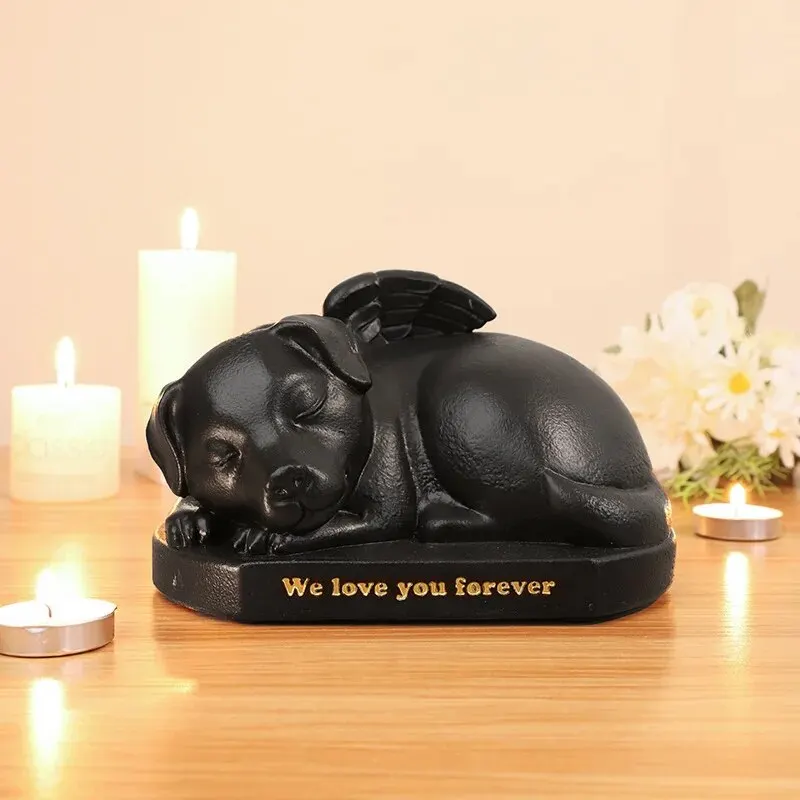 Nordic Resin Pet Angel Ashes Box Dog Commemorative Cremation Funeral Memorial Decoration Accessories