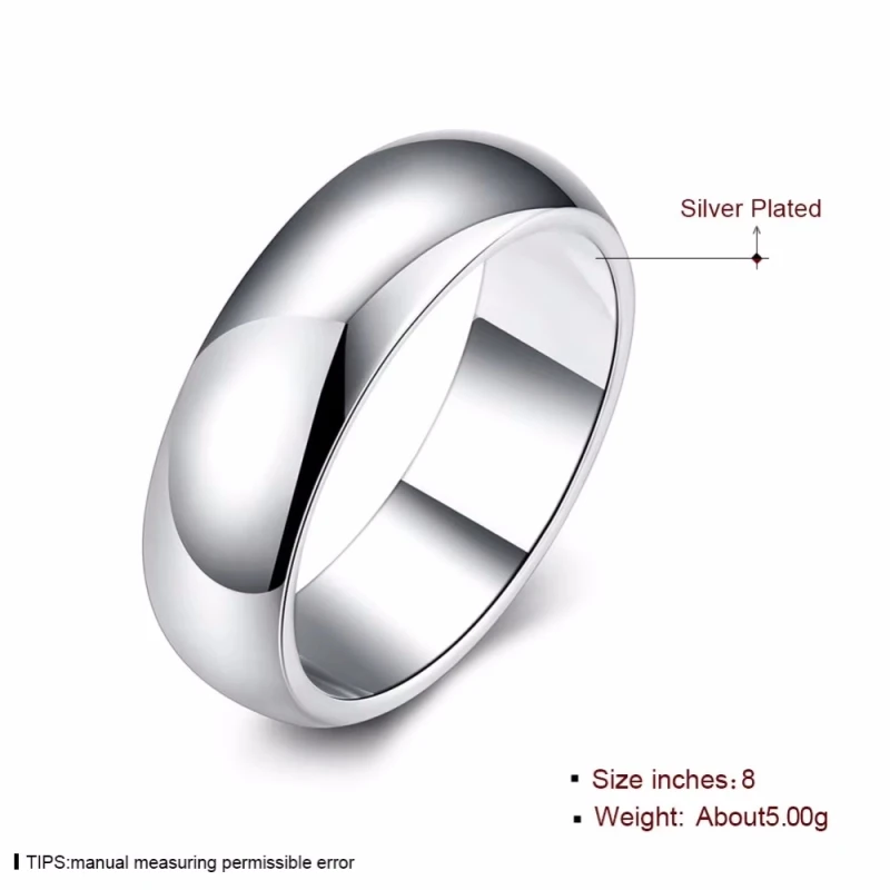 925 Sterling Silver Simple Polished Ring For Fashion Women Charm Wedding Party Gift Jewelry image 6
