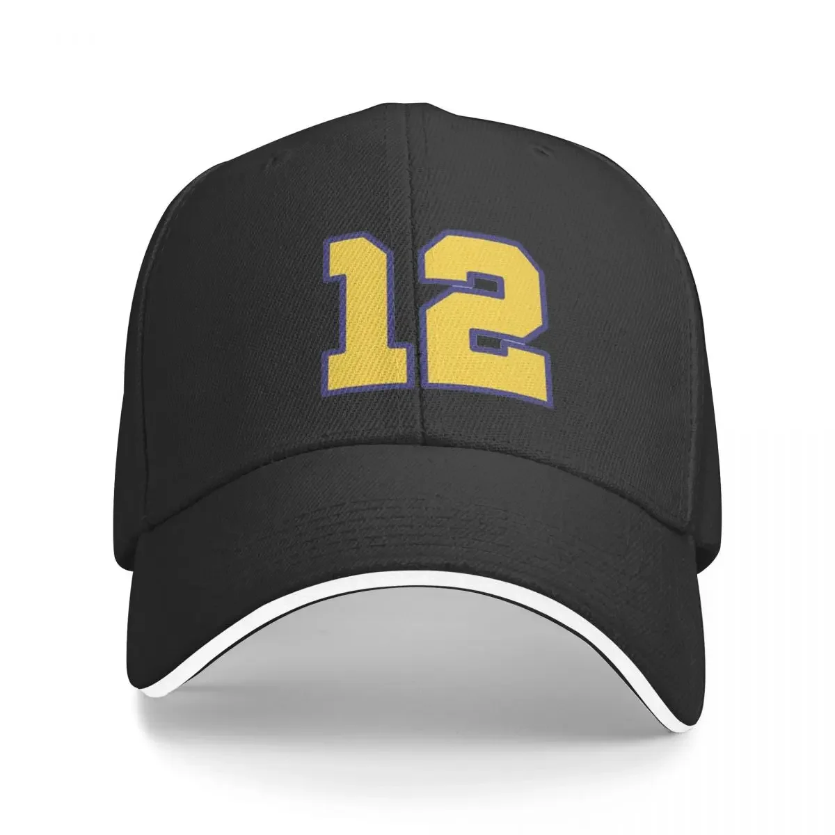 Yellow Lucky Number 12 Hiking Baseball Caps For Womens Personalized Female Beach Coquette Hat Hip Hop Trucker Cap