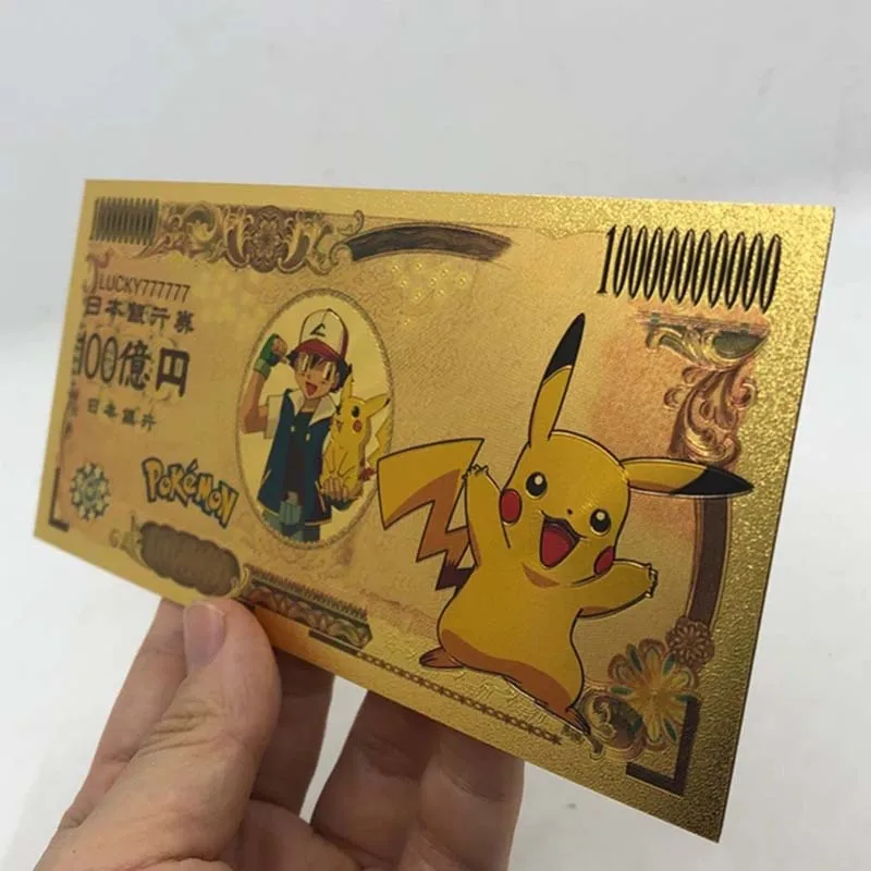 Pokemon Banknote Collect Cards Commemorative Coins Anime Game Figure Cards Pikachu Coins Children's Birthday Xmas Toy Gift