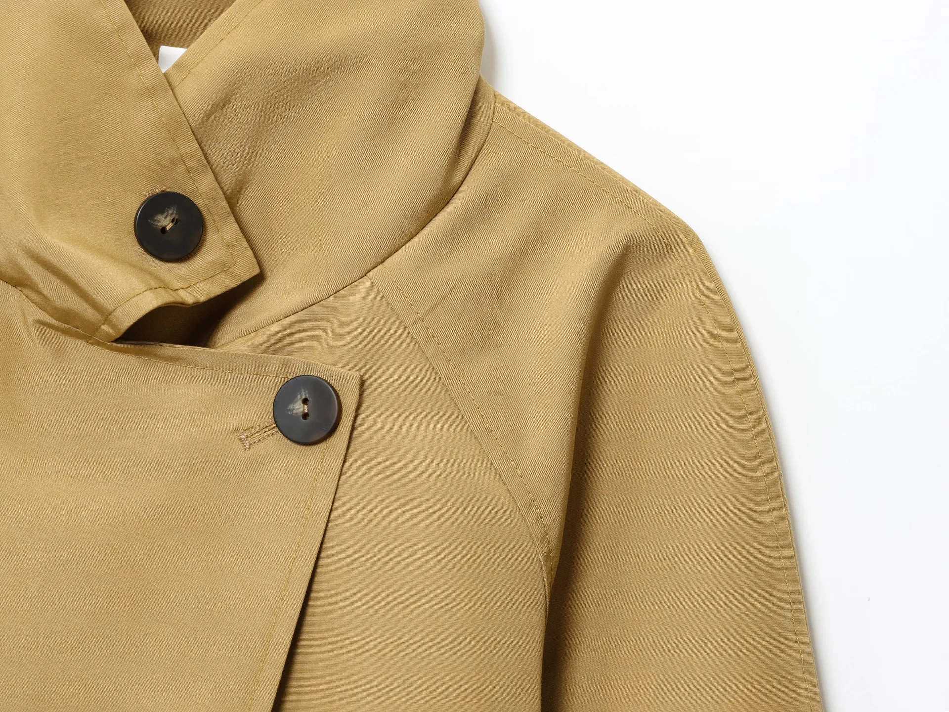 Nueva moda Otoño/Invierno Casual manga larga cuello alto un solo pecho Color sólido suelta ajuste gabardina prendas de vestir exteriores