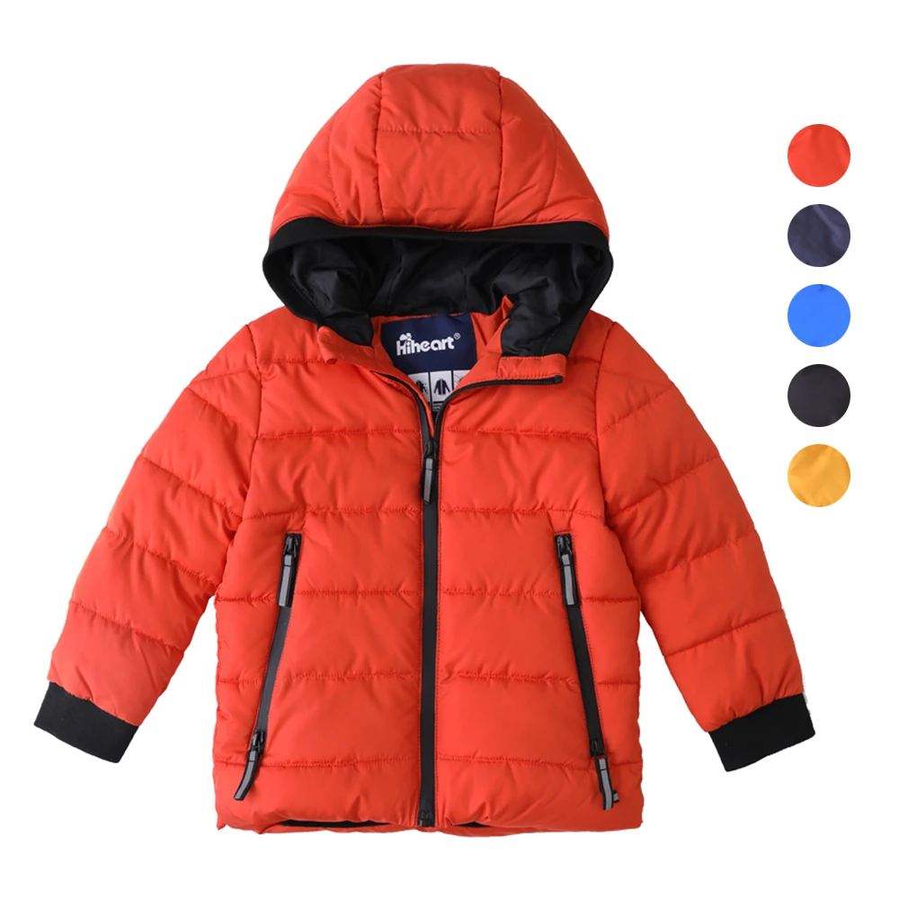 4-9T Kids Boys Girls Coat Thicken Cotton Padded Jackets For Boys Girls -30 Degrees Hooded Parkas Sportwear Windproof Outerwear