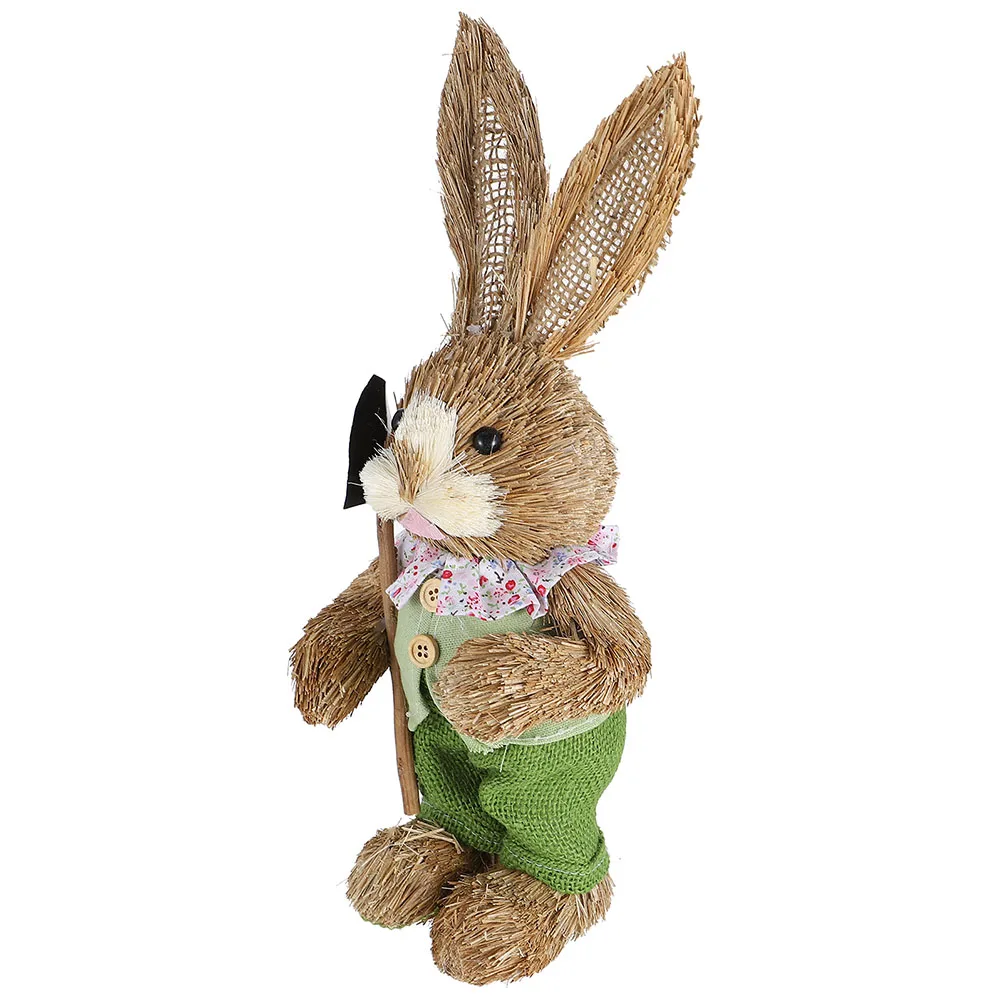 

Simulated Rabbit Ornaments Easter Decor Straw Foam Bunny Figurines Home Office Hotel Restaurant Decorative Statue Artistic