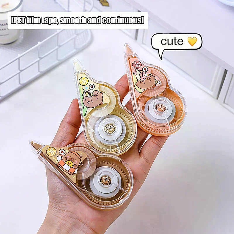 لطيف كابيبارا الكرتون الأبيض خارج مصحح تصحيح الشريط أعواد تزيين القرطاسية هدية طالب القرطاسية اللوازم المكتبية