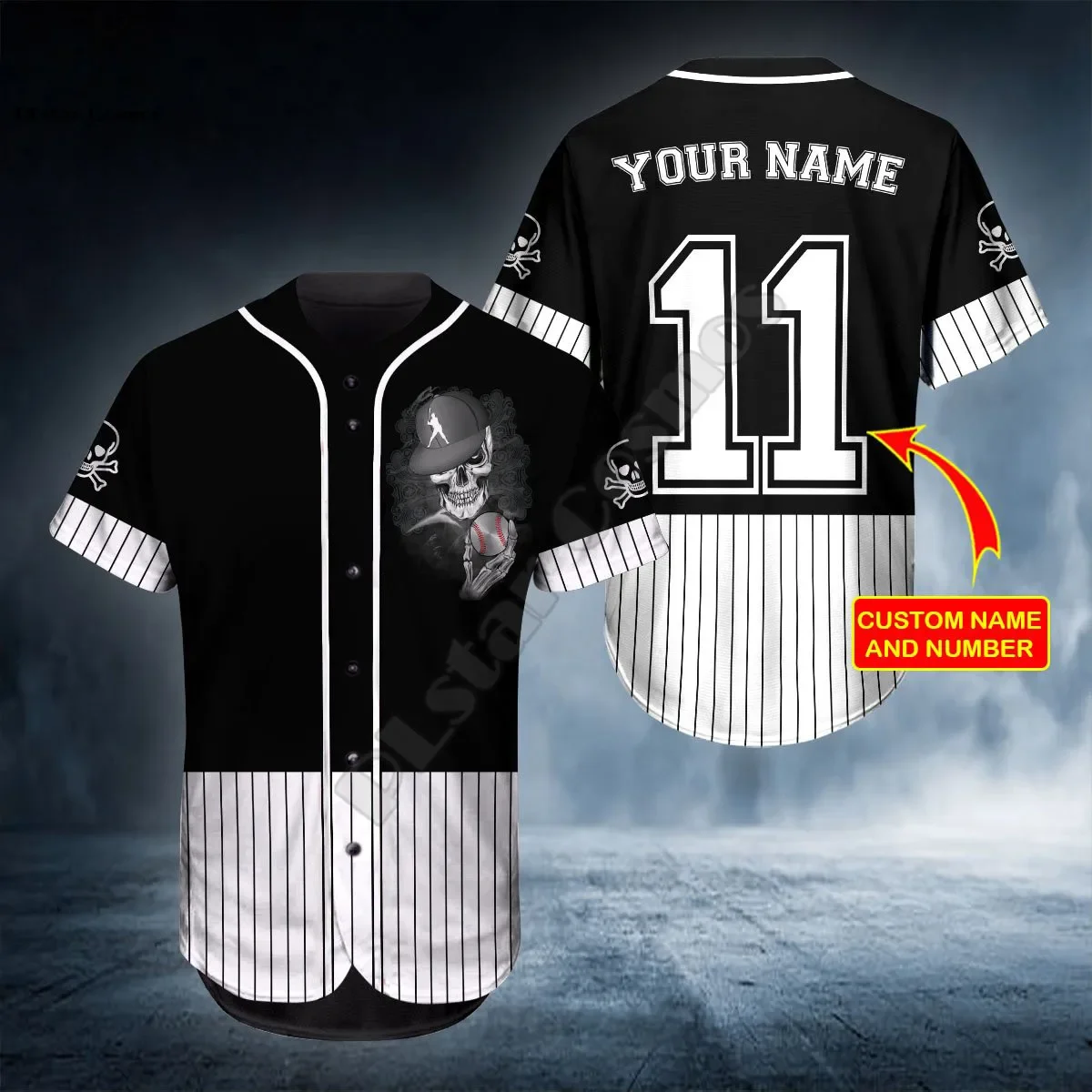 Baseball Jersey Shirt 3d Printed Ghost Hunter Baseball Hand Custom You Name Skul Baseball Shirt hip hop Tops Love Skull Gift