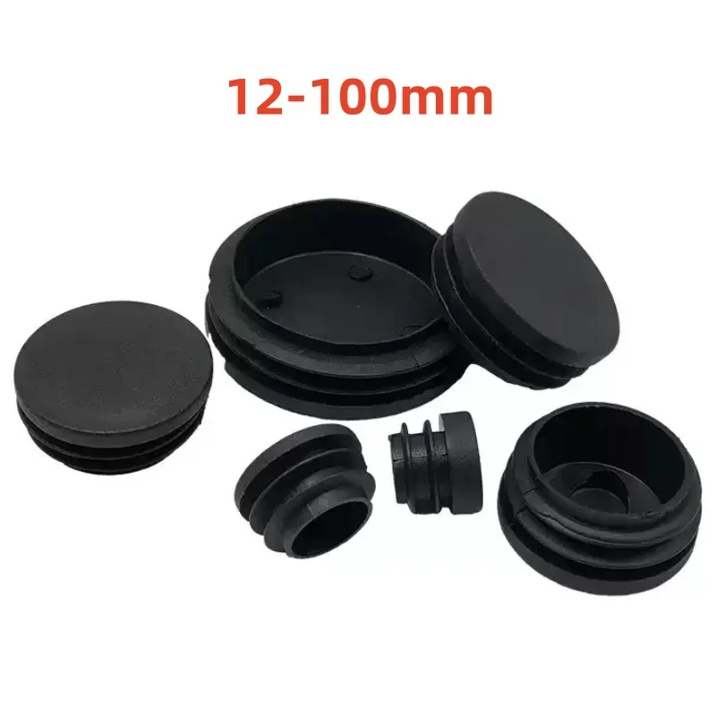 12~100mm Round PE Plastic Blanking End Cap Tube Pipe Inserts Plug Bung Insert Stopper For Chair Leg Pipe Decorative Dust Cover