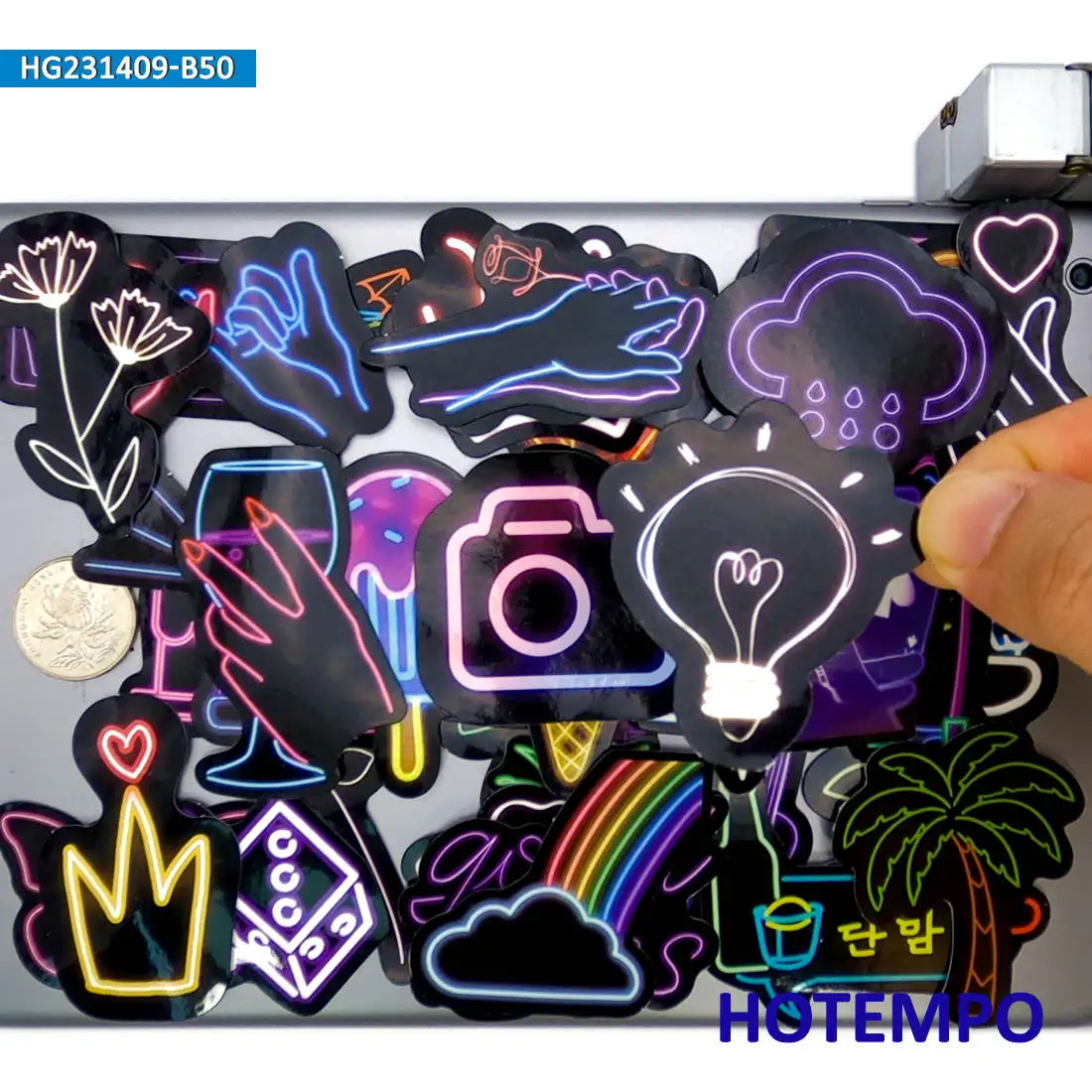 20/30/50Pieces Cute Fashion Graffiti Retro Neon Stickers for Journal Scrapbook Motorcycle Car Bike Luggage Phone Laptop Sticker