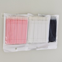 100 Pcs Lint Free Customized Pink Black Bendable Long Head Velvert Applicator Lash Wands Wands Eyelash Mascara Swabs Micro Brush