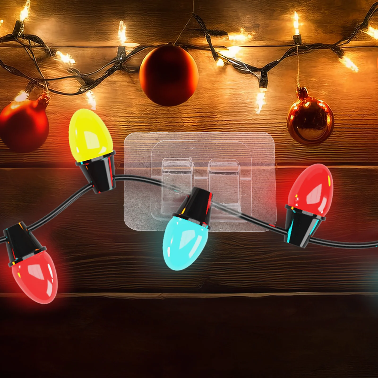 

50Pcs Outdoor String Light Hooks Waterproof Adhesive Clips for Patio and Garden Decorations Outdoor Hooks for Hanging