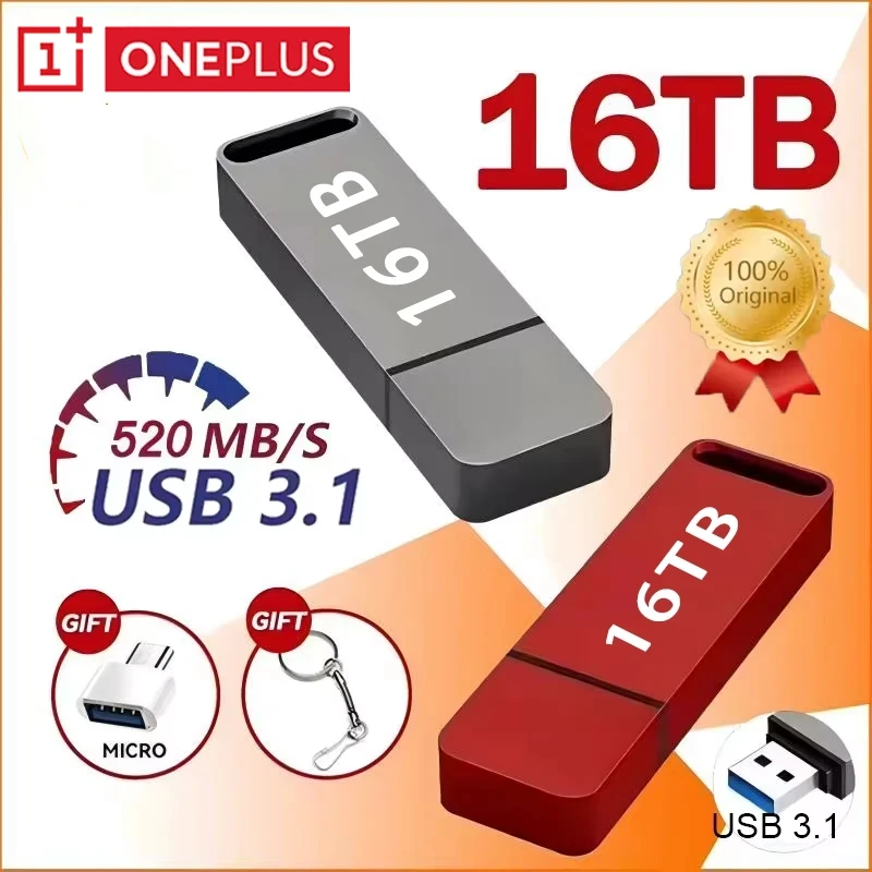 OnePlus USB3.2 USB Flash Drive 2TB OTG Pen Drive High Speed Type-C Flash Disk Real Capacity Metal Pendrive For Phone Computer