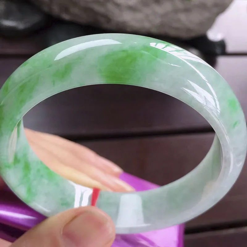 Factory Wholesale Myanmar Natural Emerald a Goods Floating Green Positive Ring Jade Bracelet