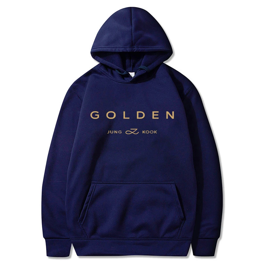 JungKook Golden Hoodie Women Aesthetic Standing Next To You Hoodies Unisex Album Letter Print Golden Pullovers Sweatshirts Korea