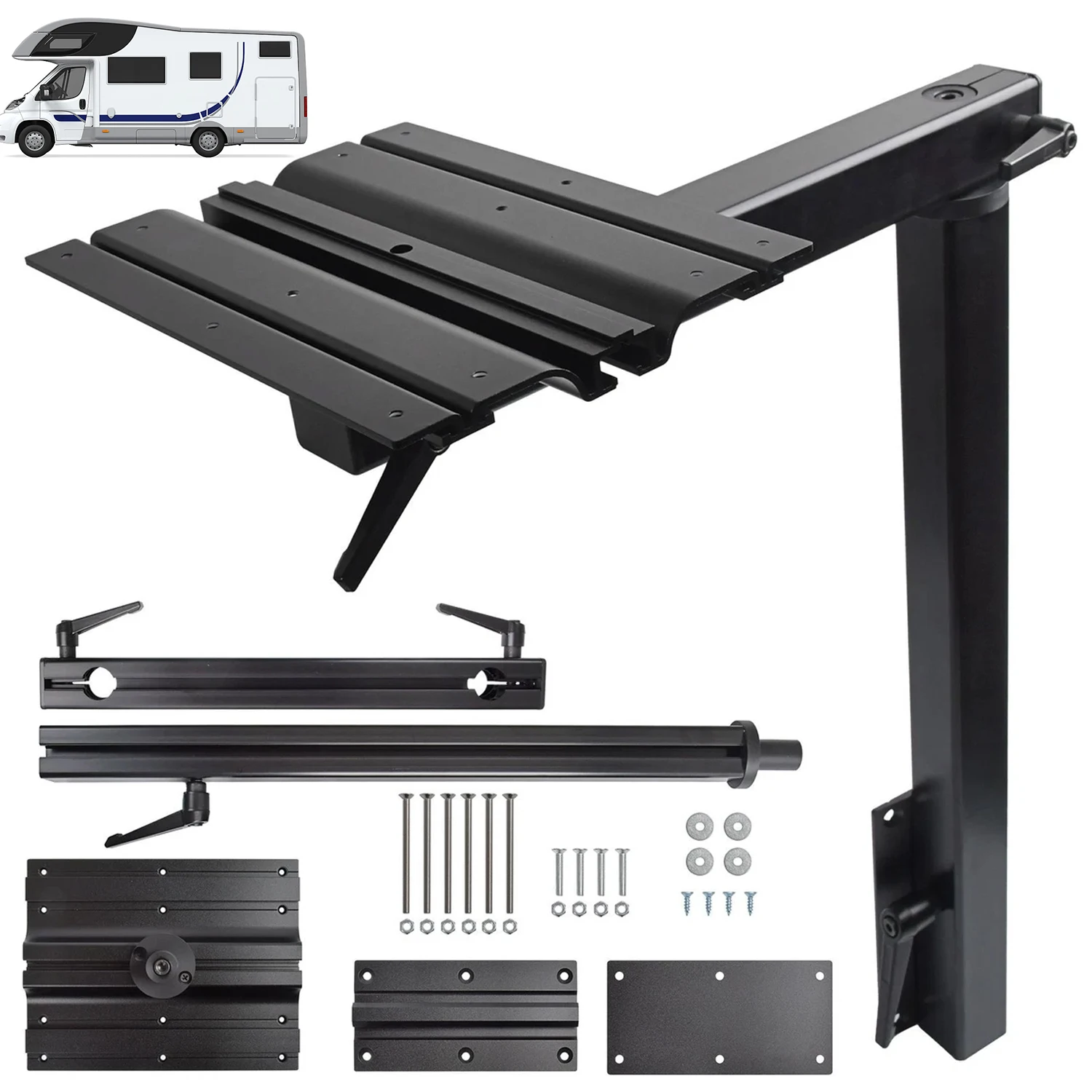 1set RV Yacht Movable Rotating Detachable Table Legs, Desktop Mounting Bracket, Height Adjustable, Suitable for RVs Yacht.