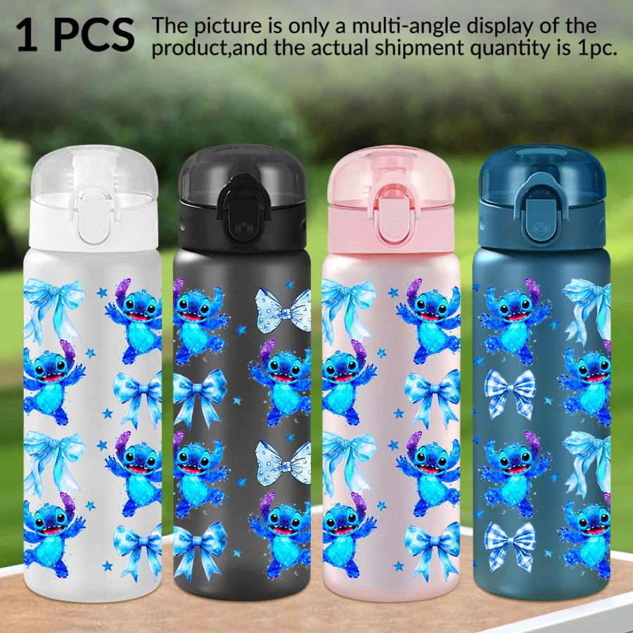 

1Pc Disney Stitch Bow Pattern 26oz Plastic Water Bottle Outdoor Sports Water Cup Birthday/Homecoming Gift