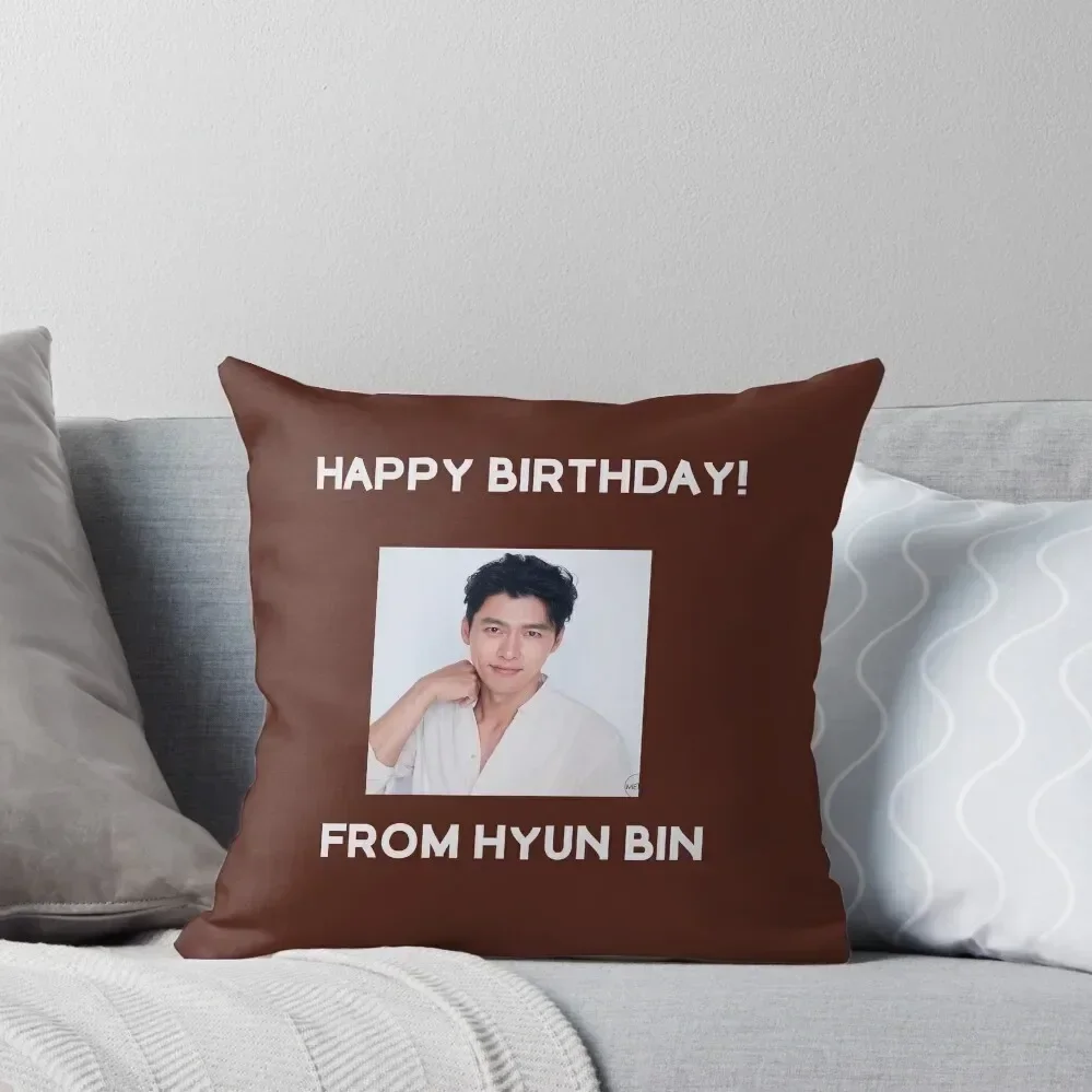 

Happy Birthday From Hyun Bin Throw Pillow Christmas s Covers Pillow Cases Decorative Decorative Cover For Living Room pillow