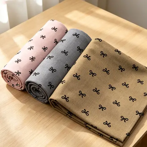 1pc Precut 50x145cm Bow-knot Polyester Cotton Fabric Sheet for Patchwork Quilting Sewing DIY Wallet Bag Making DIY Projects