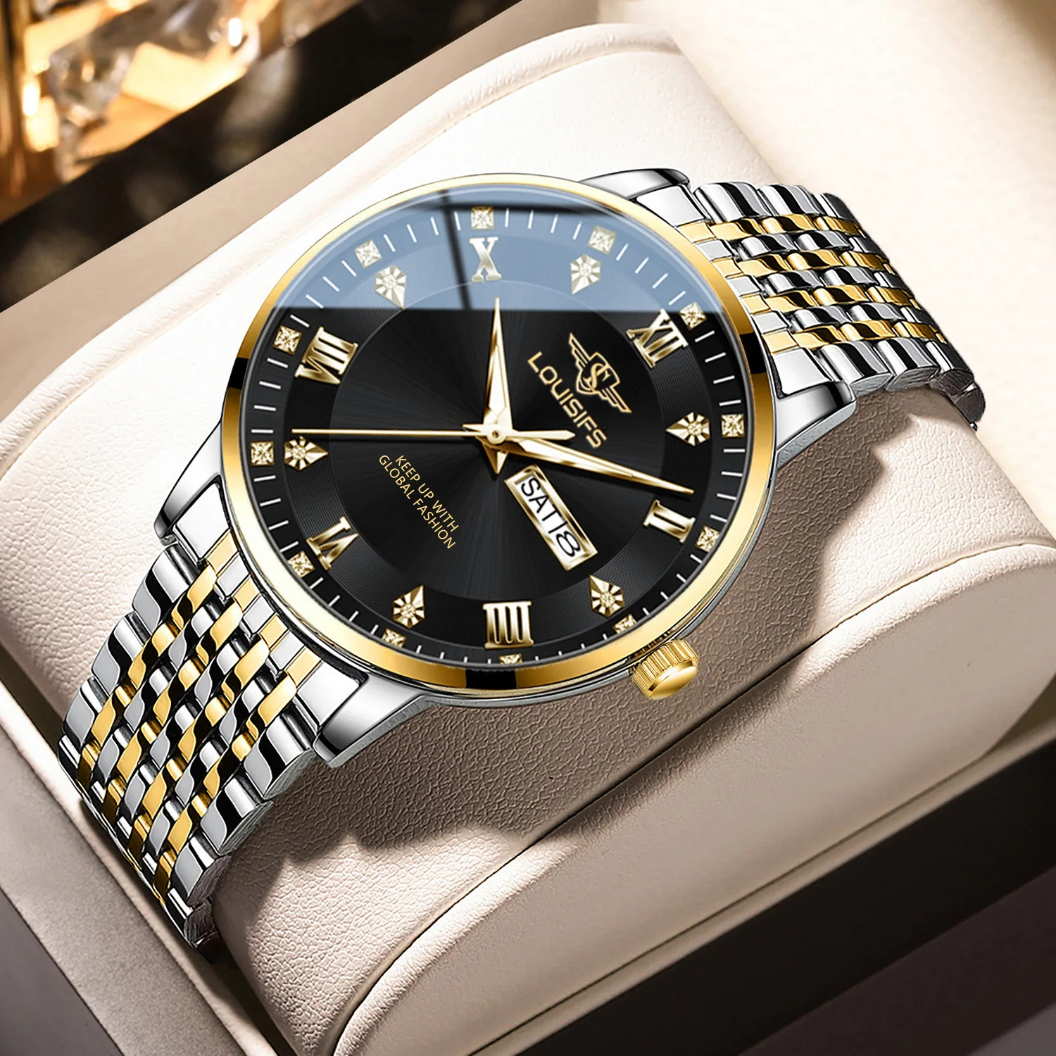 Orologio al quarzo verde moda per uomo Orologi da uomo luminosi impermeabili in acciaio inossidabile Top Brand di lusso Relogio Masculino