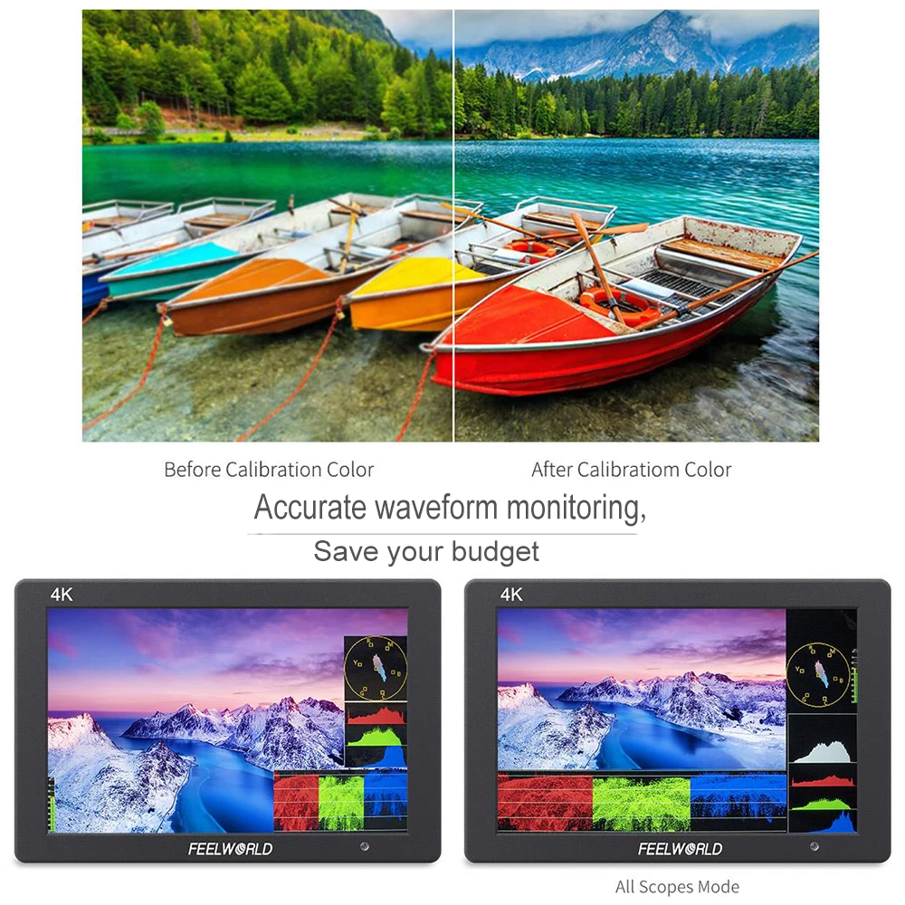 FEELWORLD Field Monitor T7 PLUS 7Inch 3D LUT IPS 1920x1200 On-camera Field Housing 4K HDMI Input/ Output For Video Shooting